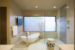 Bowen Remodeling Freestanding Bathtub in Enclosed Shower